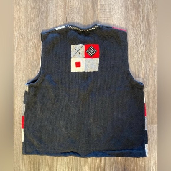 Vintage Susan Bristol Sweater Vest Large Patchwork Plaid Gingham Granny Cottage - Picture 8 of 8